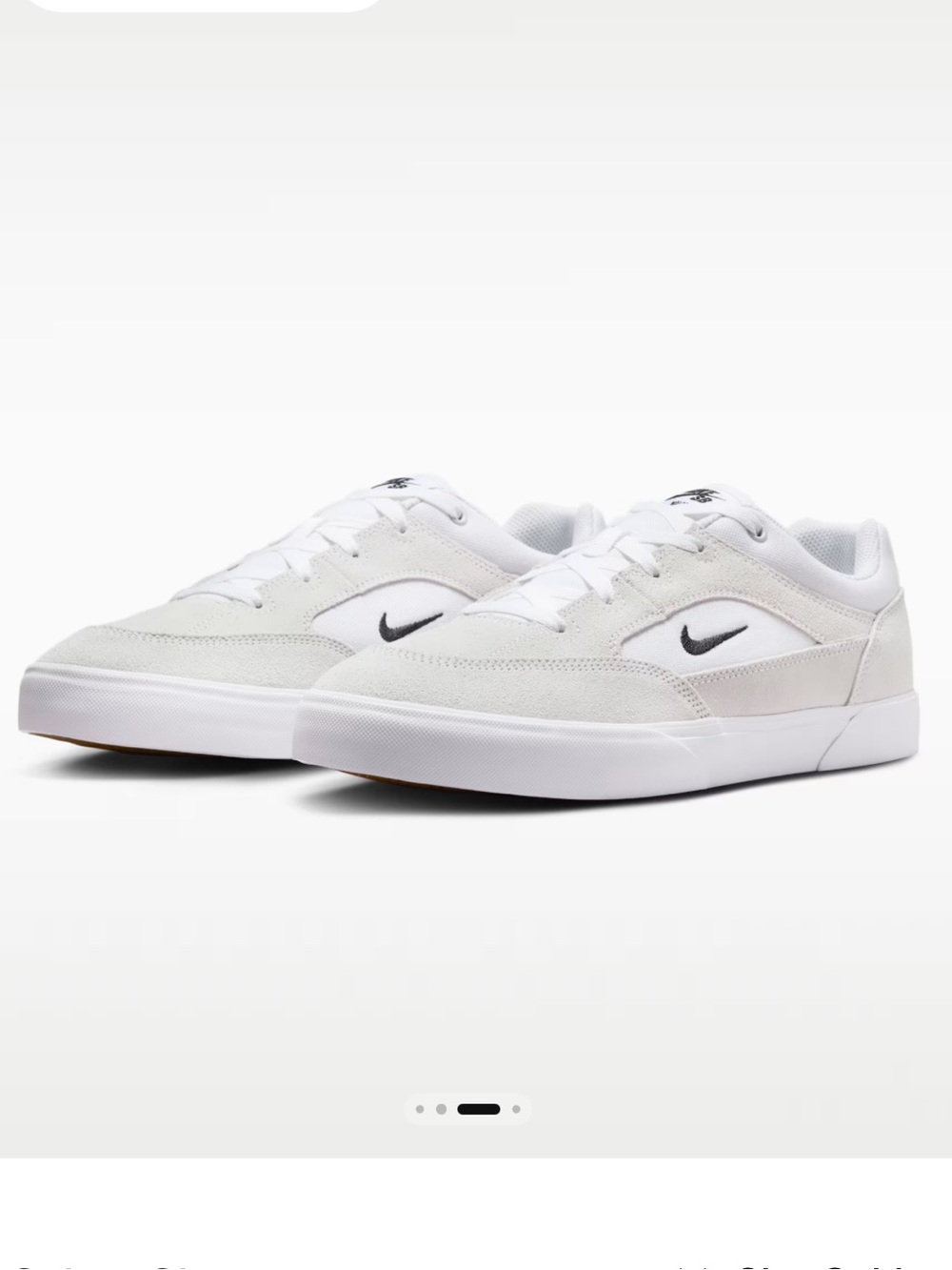 NEW Nike SB Malor White and Grey Kids Skate Style Low-top Sneakers size 7 youth